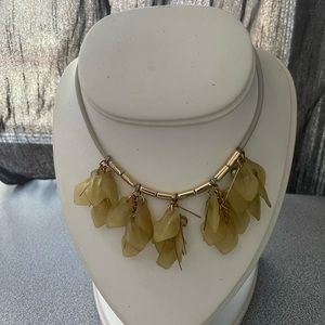 NY  Golden Yellow Leaf Or Flower Petals Necklace